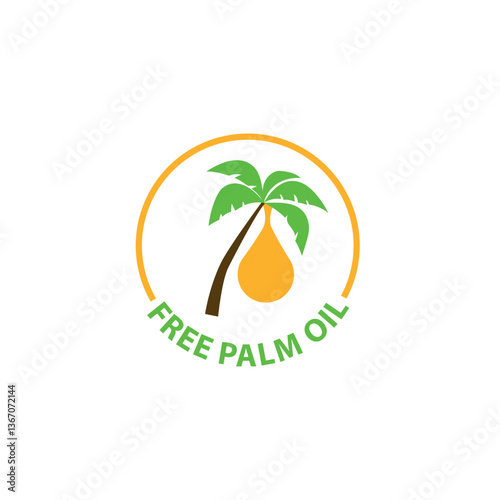 Palm Oil Free symbol. Organic food without saturated fats. Vector stock illustration