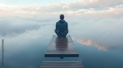 Peaceful Moment Above the Clouds