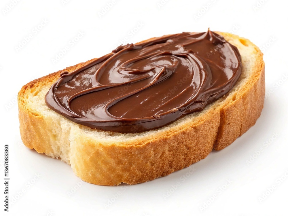 Slice of bread with chocolate paste isolated on transparent background Slice of bread with chocolate paste isolated on transparent background