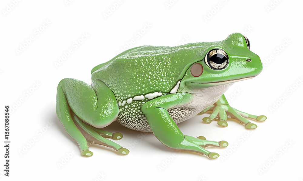 Fototapeta premium Hand-painted Naturalistic Frog Illustration with Vibrant Details