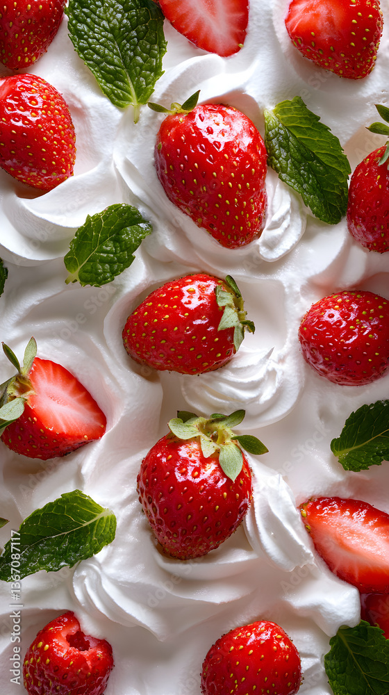 Irresistible Strawberry and Cream Delight: A Visual Feast that Promises Pure Indulgence Irresistible Strawberry and Cream Delight: A Visual Feast that Promises Pure Indulgence
