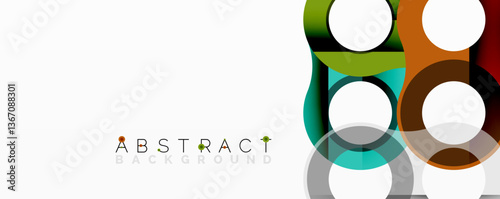 Abstract geometric pattern with interlocking circular and tubular shapes featuring smooth gradients, sharp contrasts, and dynamic layering