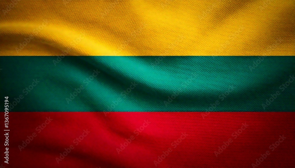 Naklejka premium waving flag of lithuania