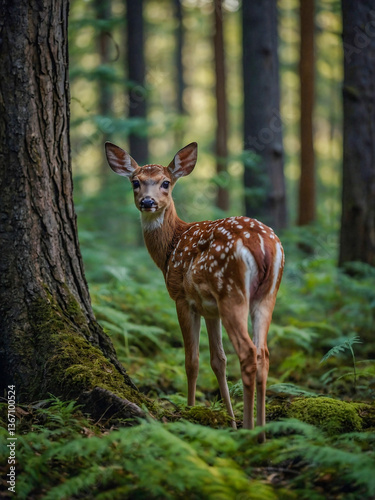 Fawn in the forest photo