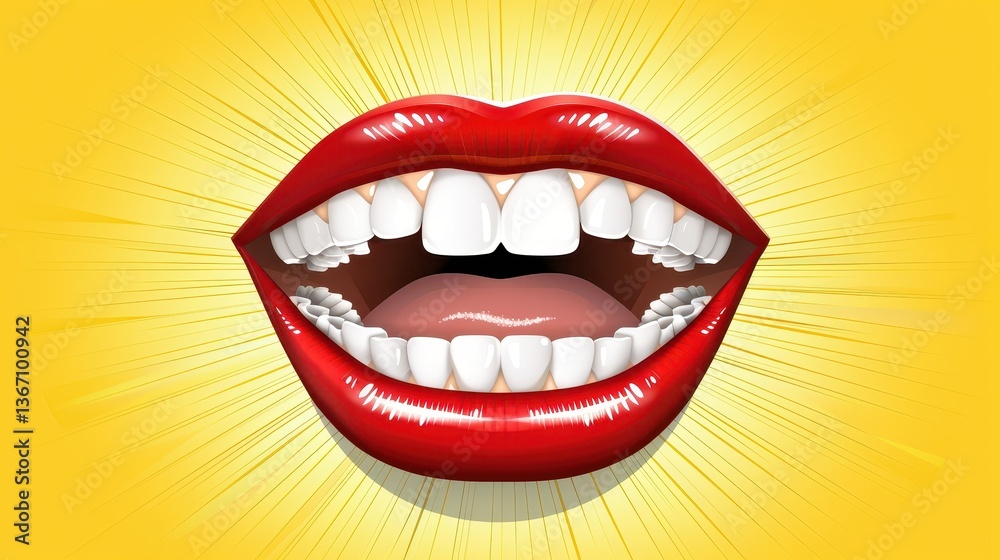 Obraz premium Radiant smile, a closeup of woman's sparkling teeth and joyful expression 