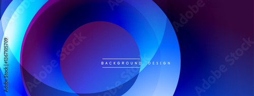 Layered circular shapes in vivid colors form a gradient-rich abstract design with smooth transitions, depth effects, and a modern, futuristic aesthetic