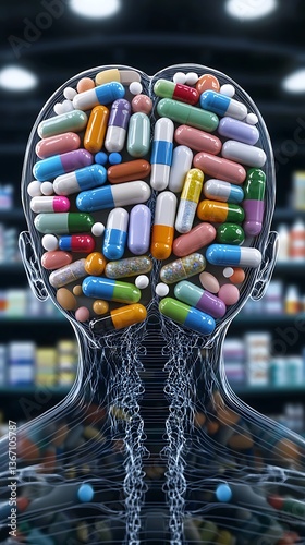 Brain Filled with Drugs