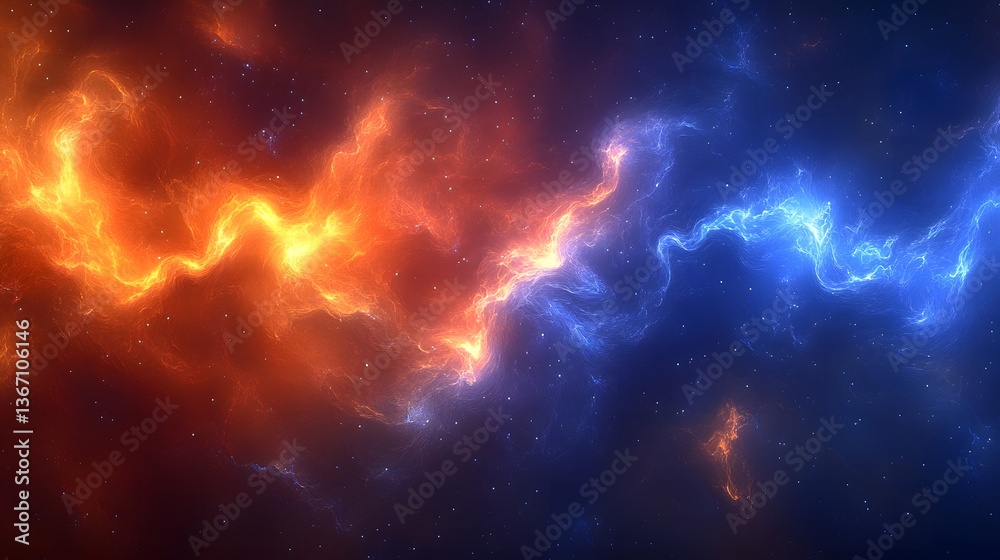 Fototapeta premium Dark Sci-Fi Energy Vortex with Electric Blue Plasma Sparks