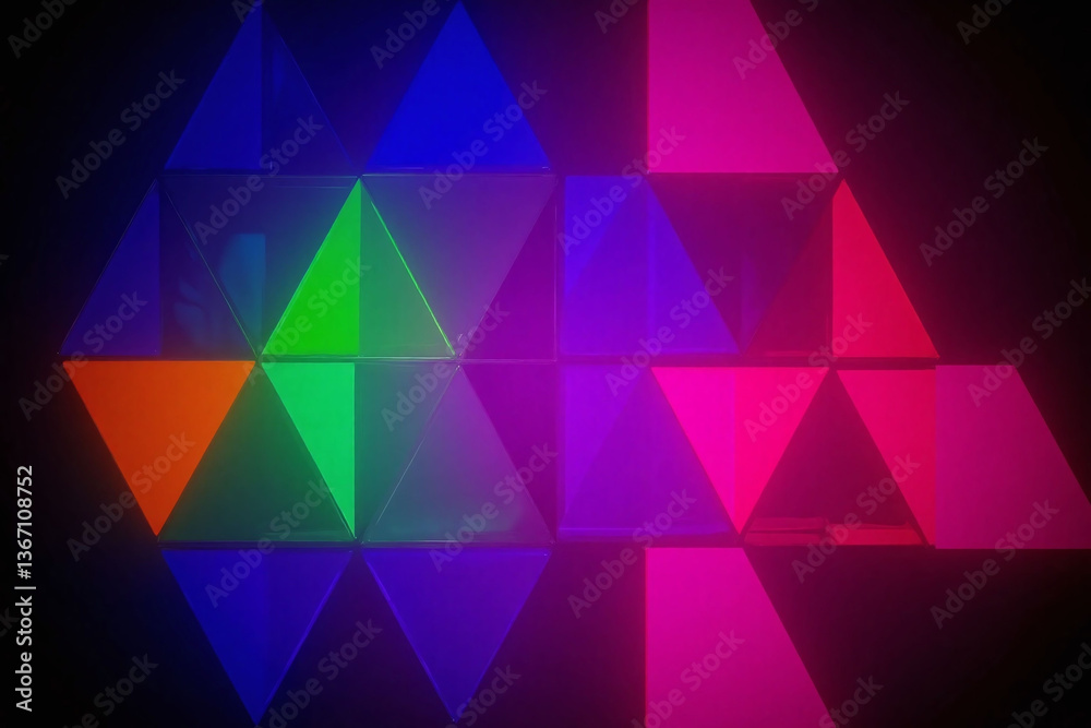 Obraz premium close up of a colorful background with triangles