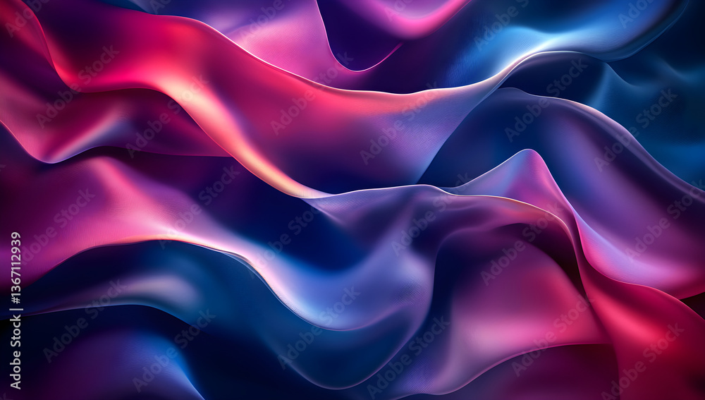 Fototapeta premium Futuristic Abstract 3D Waves – AI Digital Art.