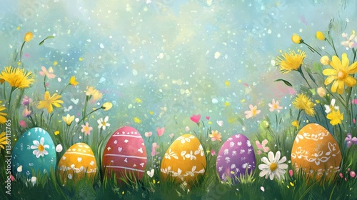 Easter, spring background space illustration