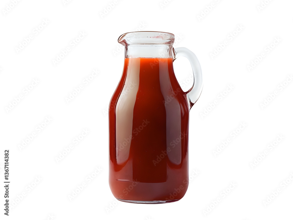 glass jug of tomato juice, isolated on transparent background glass jug of tomato juice, isolated on transparent background