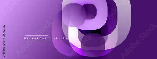 Circular abstract design with overlapping translucent circles and round shapes, blending gradients and smooth curves, creating depth, contrast, and a dynamic visual effect