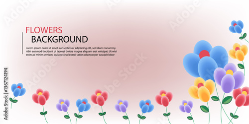 flower pink  soft background vector, summer and spring cover, Modern wallpaper design for social media
