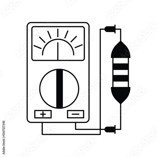 resistance glyph outline icon with white background vector stock illustration
