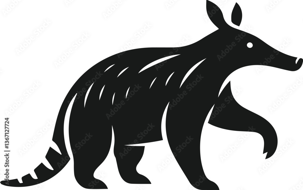 Fototapeta premium Aardvark silhouette animal vector