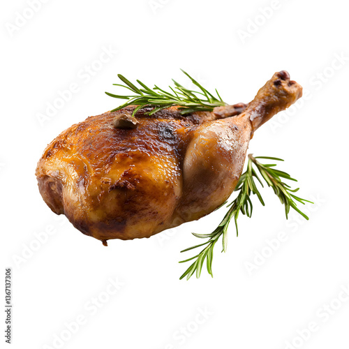 Duck Confit with Rosemary Isolated on Transparent Background