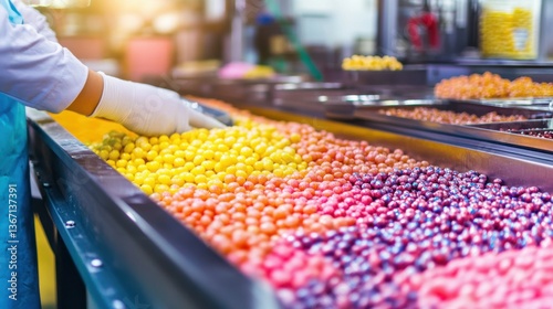 Wallpaper Mural Colorful candy production in a food processing factory setting. Torontodigital.ca