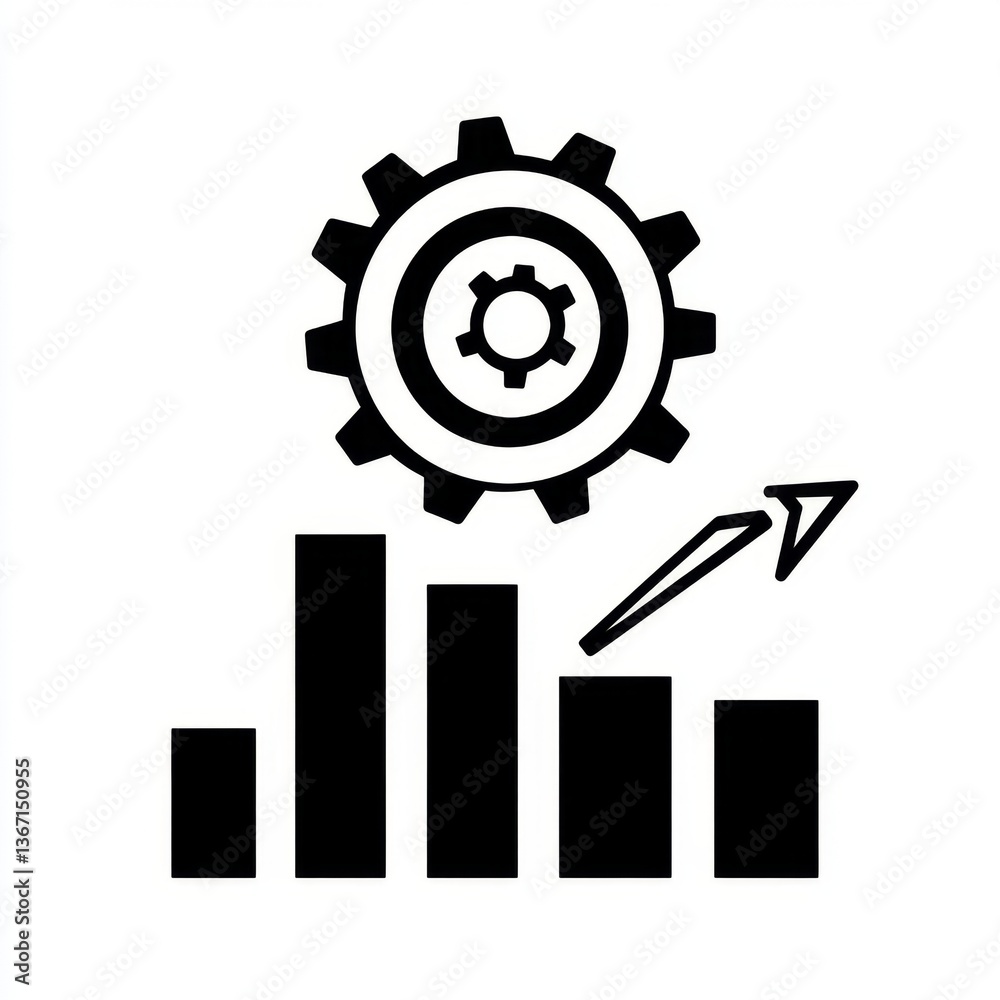 Industrial Growth Chart Icon Industrial Growth Chart Icon