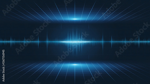 Abstract audio waveform graphic modern grid design digital technology background