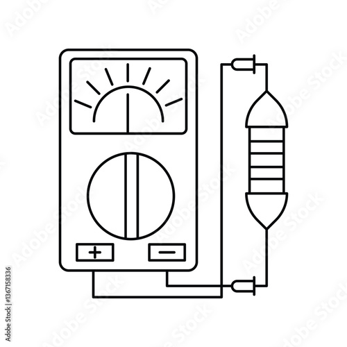 resistance lineal icon with white background vector stock illustration