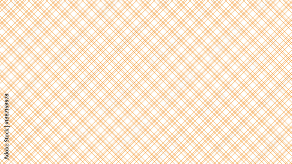 Orange and white diagonal background. Plaid checkered seamless pattern. Orange and white diagonal background. Plaid checkered seamless pattern.