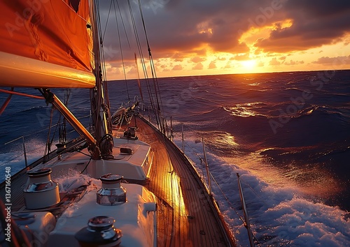 Sailboat at Sunset.