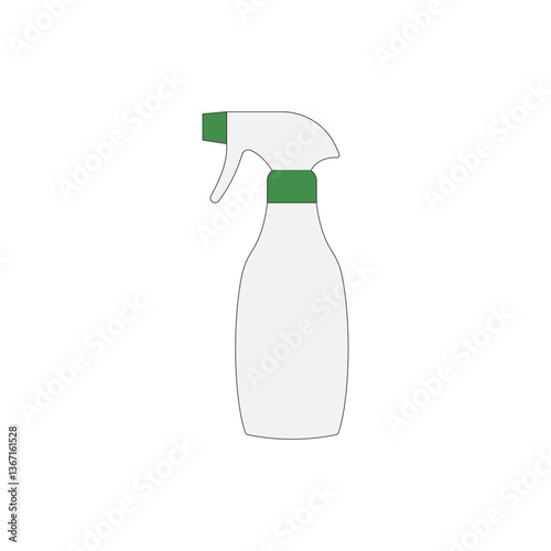 Spray bottle vector illustration on white background. Disinfection cleaning sanitizer.