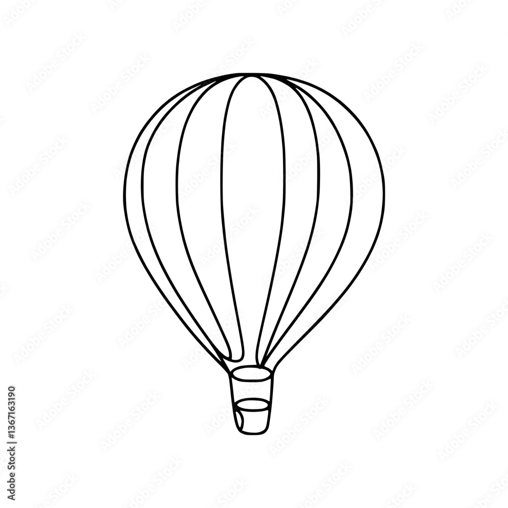 Obraz premium Outline of a hot air balloon on a transparent background 