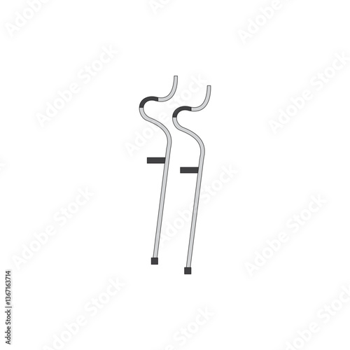 Forearm support crutches vector illustration on white background