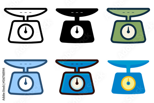 food weight scale icon vector illustration