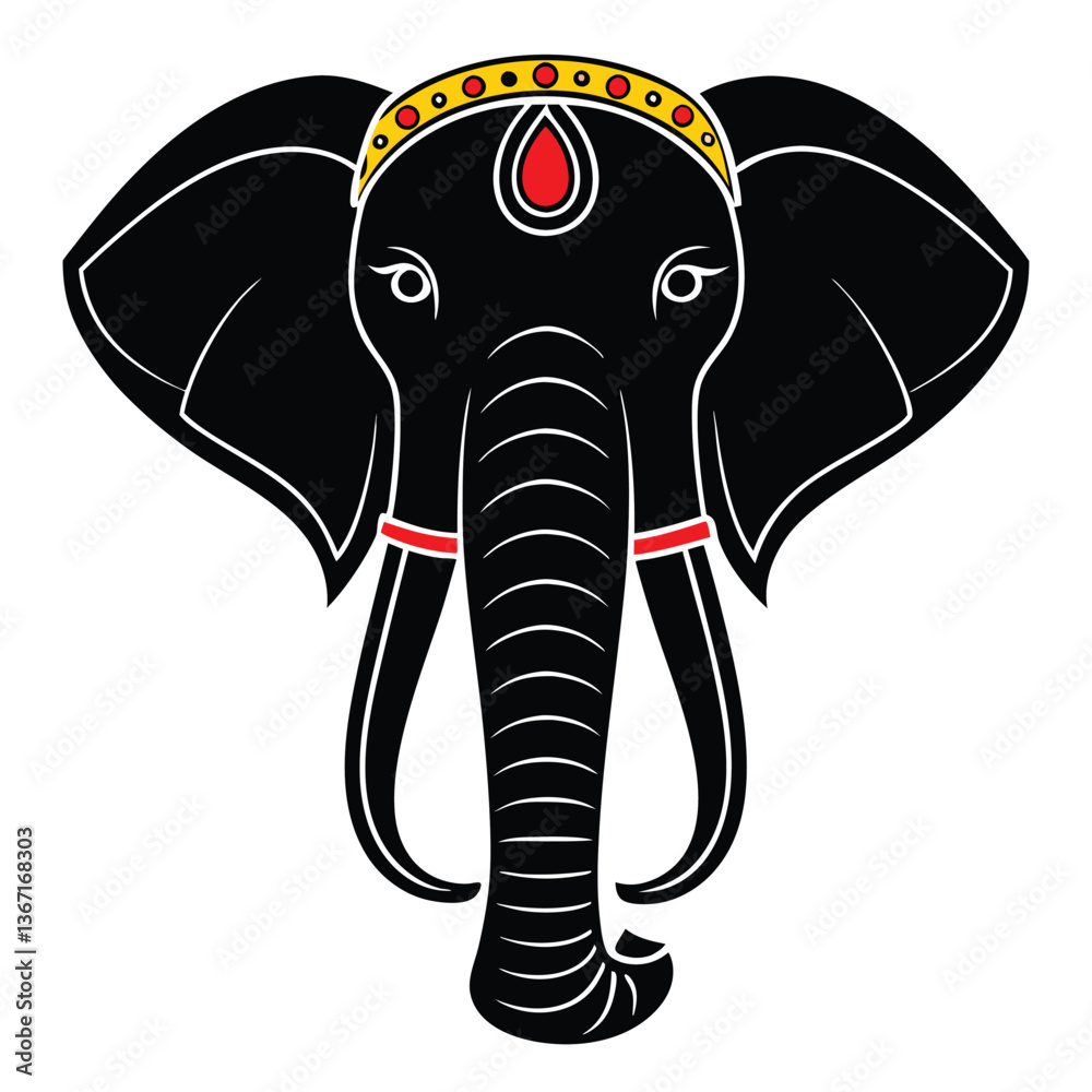 Obraz premium Heritage Indian Elephant Silhouette Cultural Symbol