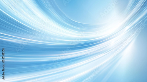 Abstract Blue and White Light Streaks Background with Dynamic Flowing Lines and Motion.