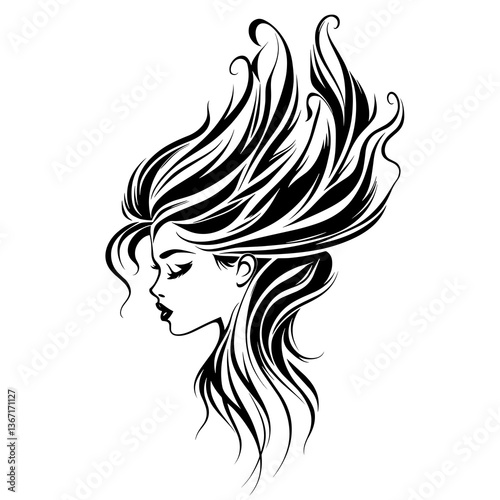 Leaf with a black outline and white veins