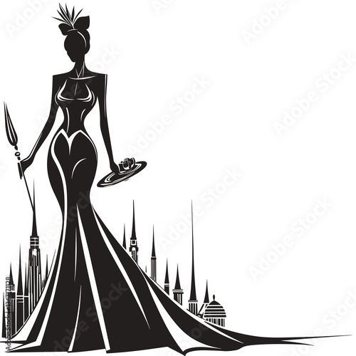 Leaf with a black outline and white veins