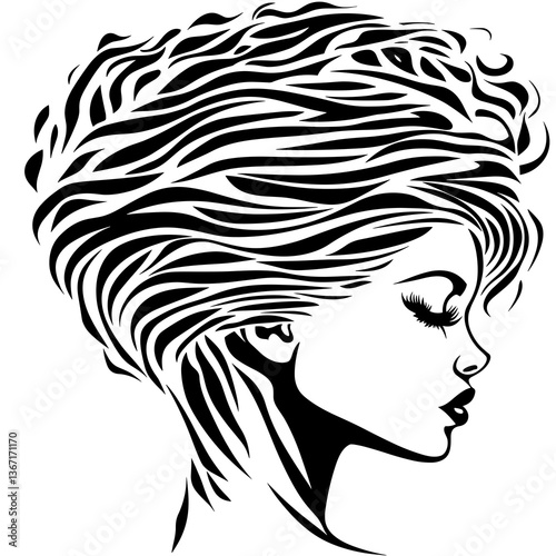 Leaf with a black outline and white veins