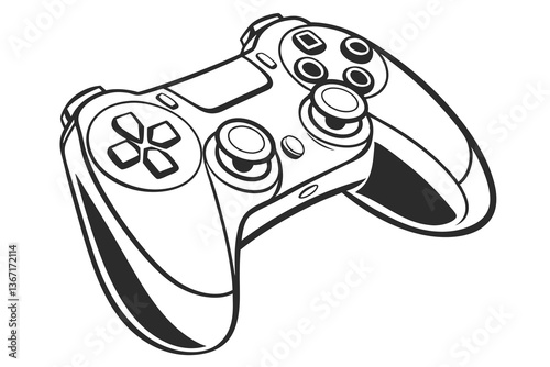 Isolated blue and red gamepad, a fun 3D gaming object