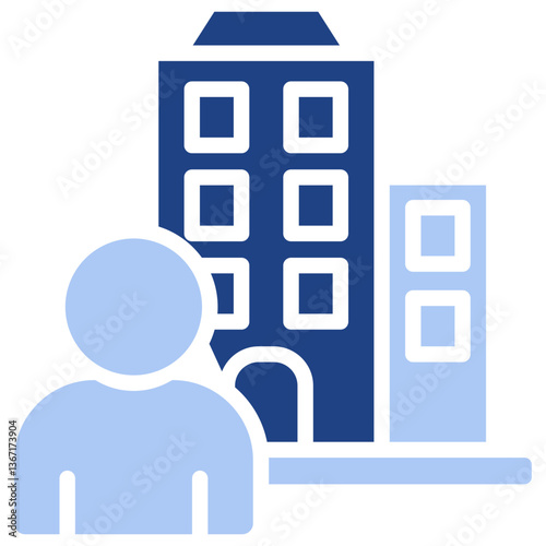 Company Flat Blue Icon