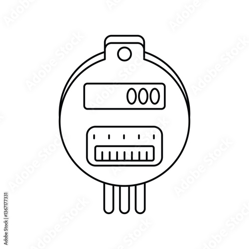 electric meter lineal icon with white background vector stock illustration