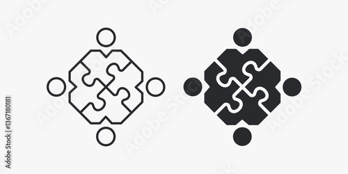 Teamwork icons. Vector illustration. Symbol of collaboration and unity.