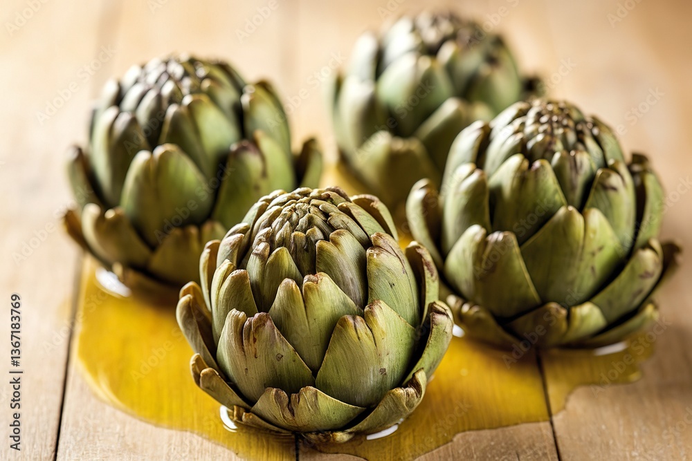 Fototapeta premium A photo of pickled artichoke hearts