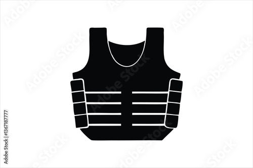 Bullet Proof Vest icon silhouette on white background