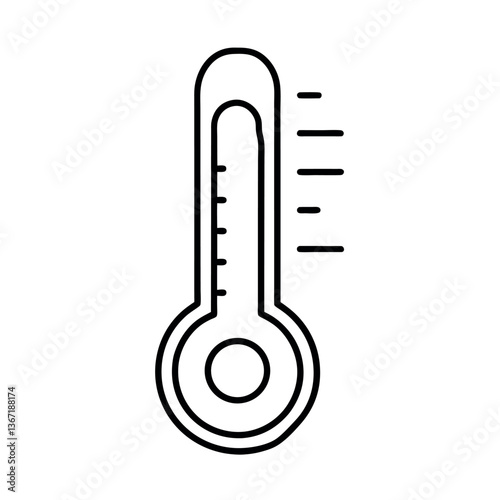 Simple Line Art Thermometer Icon