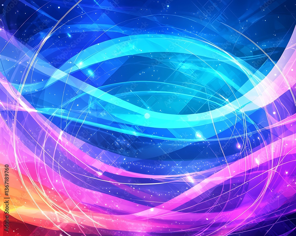 Naklejka premium Abstract Neon Flow Design