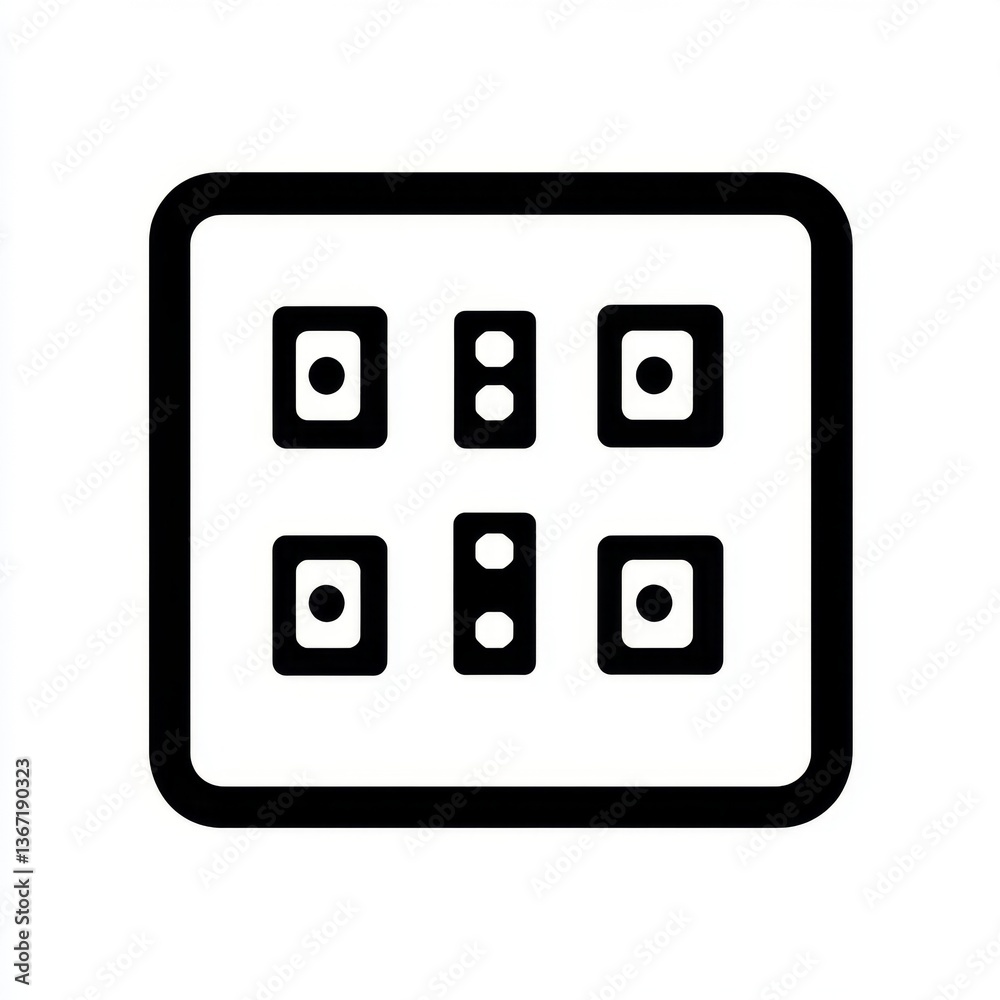 Electrical Panel, Wall Mounted, Six Outlets, Background Empty Electrical Panel, Wall Mounted, Six Outlets, Background Empty