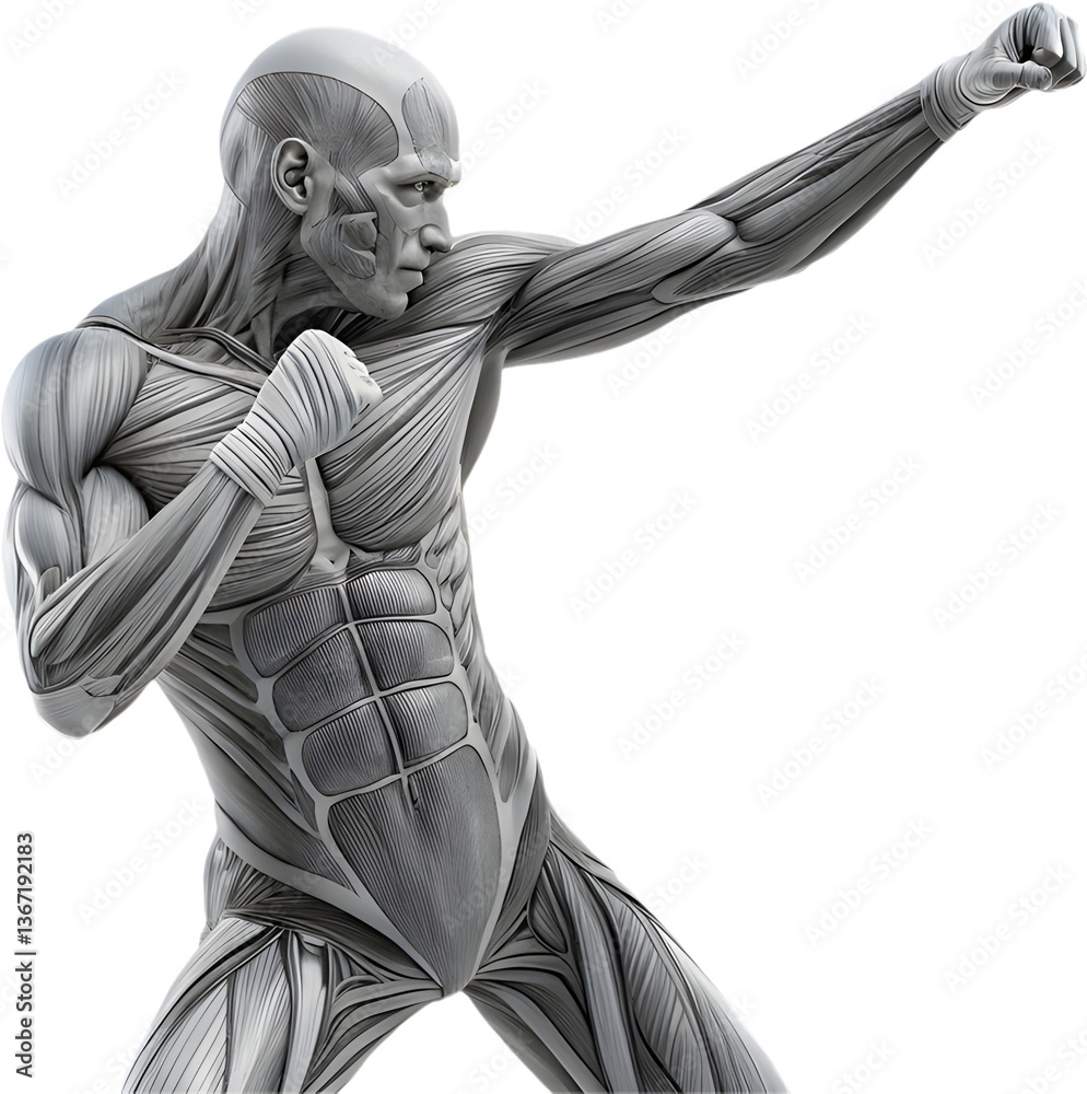 Fototapeta premium Anatomical model of a man illustration showcasing detailed human structure.