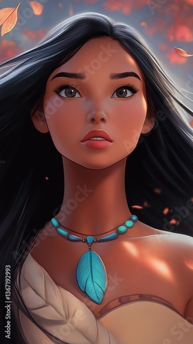 Digital artwork of a captivating princess adorned
