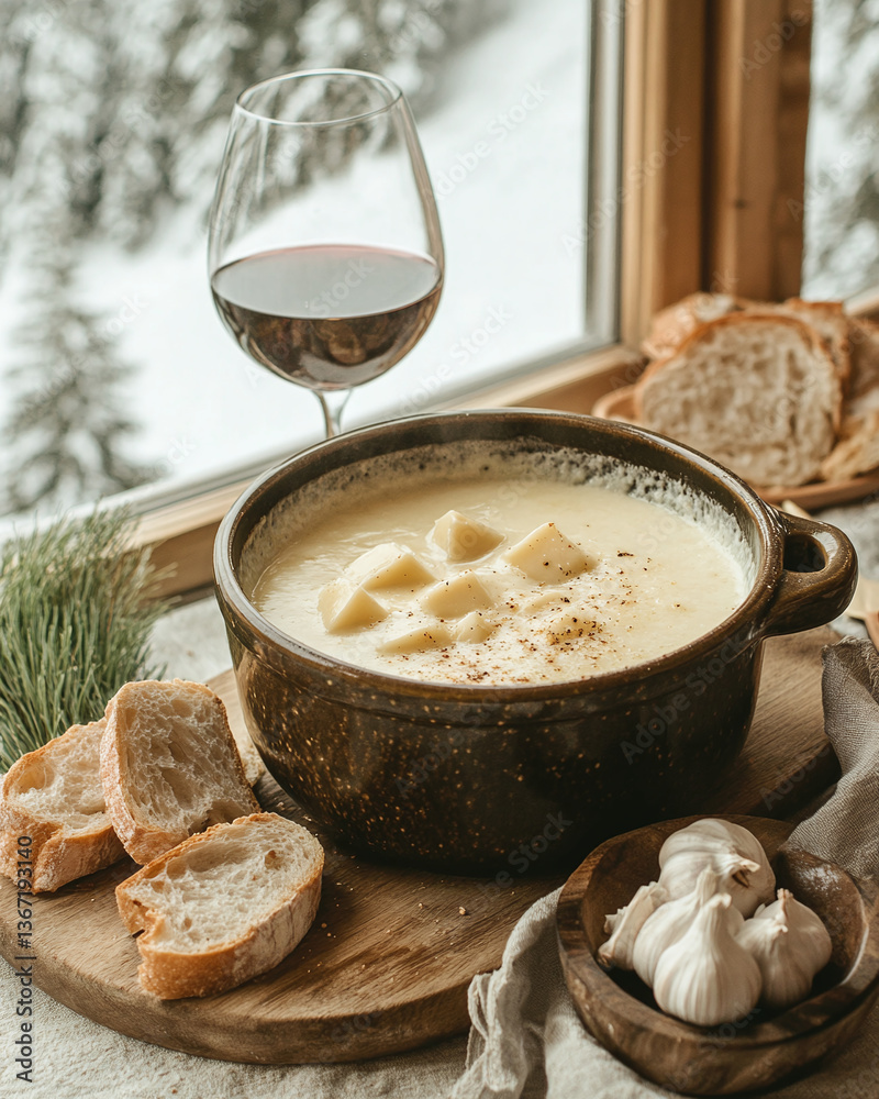Winter Creamy Potato Soup with Crusty Bread Winter Creamy Potato Soup with Crusty Bread