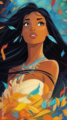 Digital artwork of a captivating princess adorned