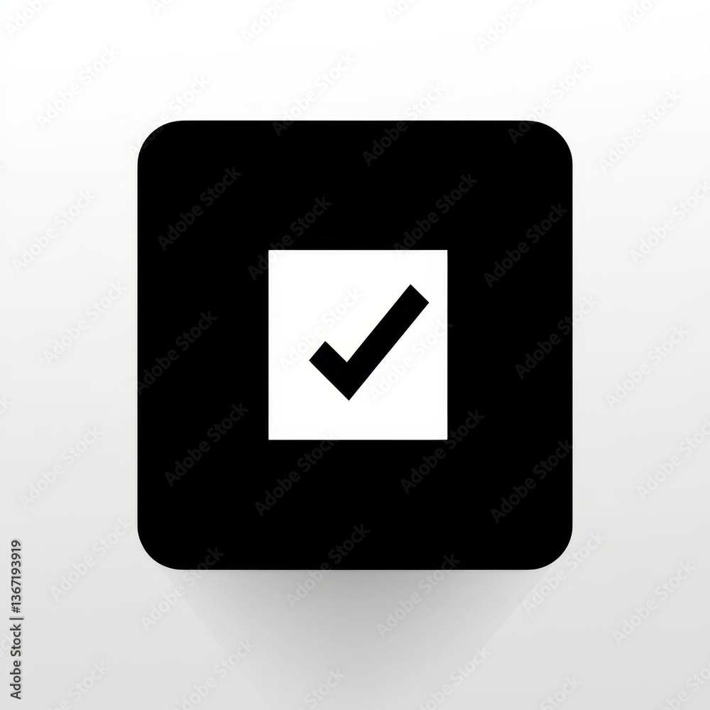 Checked square icon on light background Checked square icon on light background
